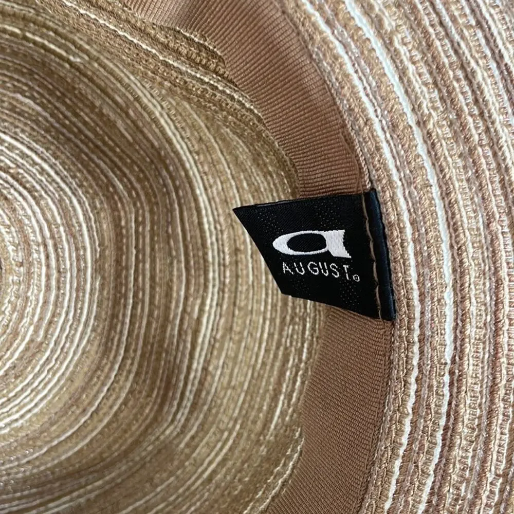 August brown and tan woven sun hat Preowned
